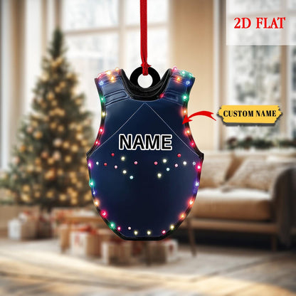 Personalized Taekwondo 2D Flat Ornament, Taekwondo Sparring Gear Christmas Ornament, Gift for Taekwondo Lover, Taekwondo Gear Ornament