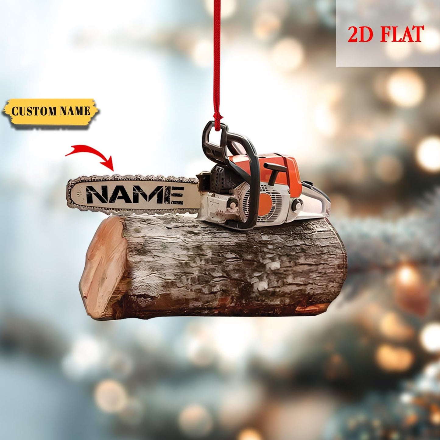 Personalized Arborist Christmas 2D Flat Acrylic Ornament, Logger Hanging Ornament , Tree Cutter Decor, Gift For Tree Trimmer