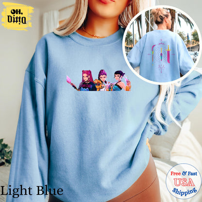 Kpop Demon Hunters Sweatshirt, Kpop Huntrix Weapon Hoodie, Gift for Woman, Jinu Manga, Demon Hunter Merch, Kpop Hoodie, Halloween Gift