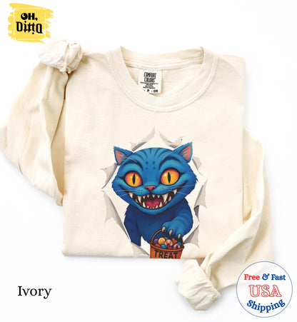 Derpy Tiger Trick or Treat Halloween Shirt, Kpop Huntrix Shirt, Kpop Demon Hunters Tee, Huntrix Girl Kpop Movie Fan Gift Tee