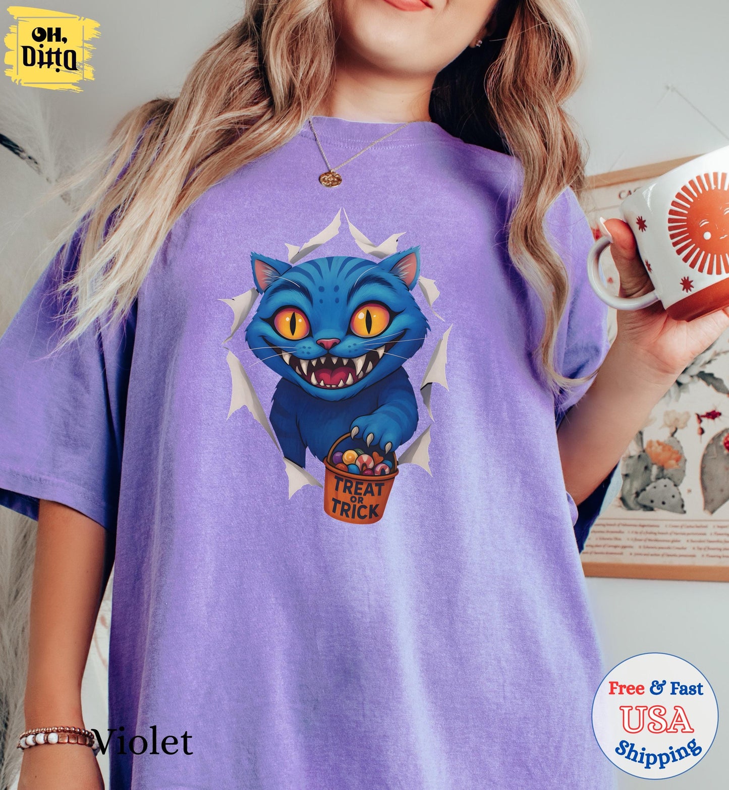 Derpy Tiger Trick or Treat Halloween Shirt, Kpop Huntrix Shirt, Kpop Demon Hunters Tee, Huntrix Girl Kpop Movie Fan Gift Tee