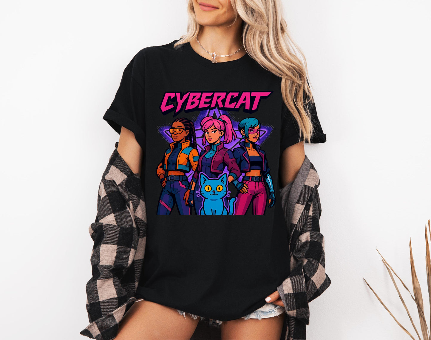 Kpop CYBERCAT TShirt, Huntrix Girl Band Sweatshirt, Kpop Idol GroupTee, Mira Tee, Rumi Joey Shirt, Demon Hunter Merch, Huntrix Fan Gift