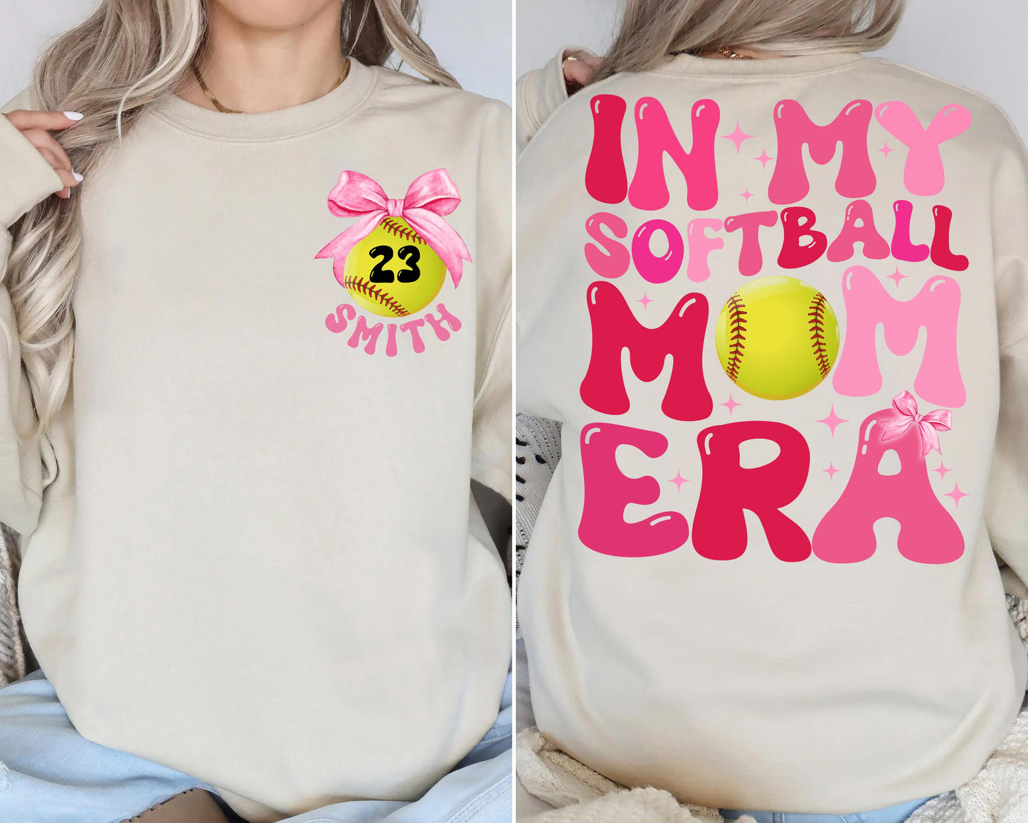 CUSTOM In My Softball Mom Era Sweatshirt, Softball Mom Shirt, Retro Game Day Shirt, Team Mom Gift, In My Era Shirt, Softball Shirt