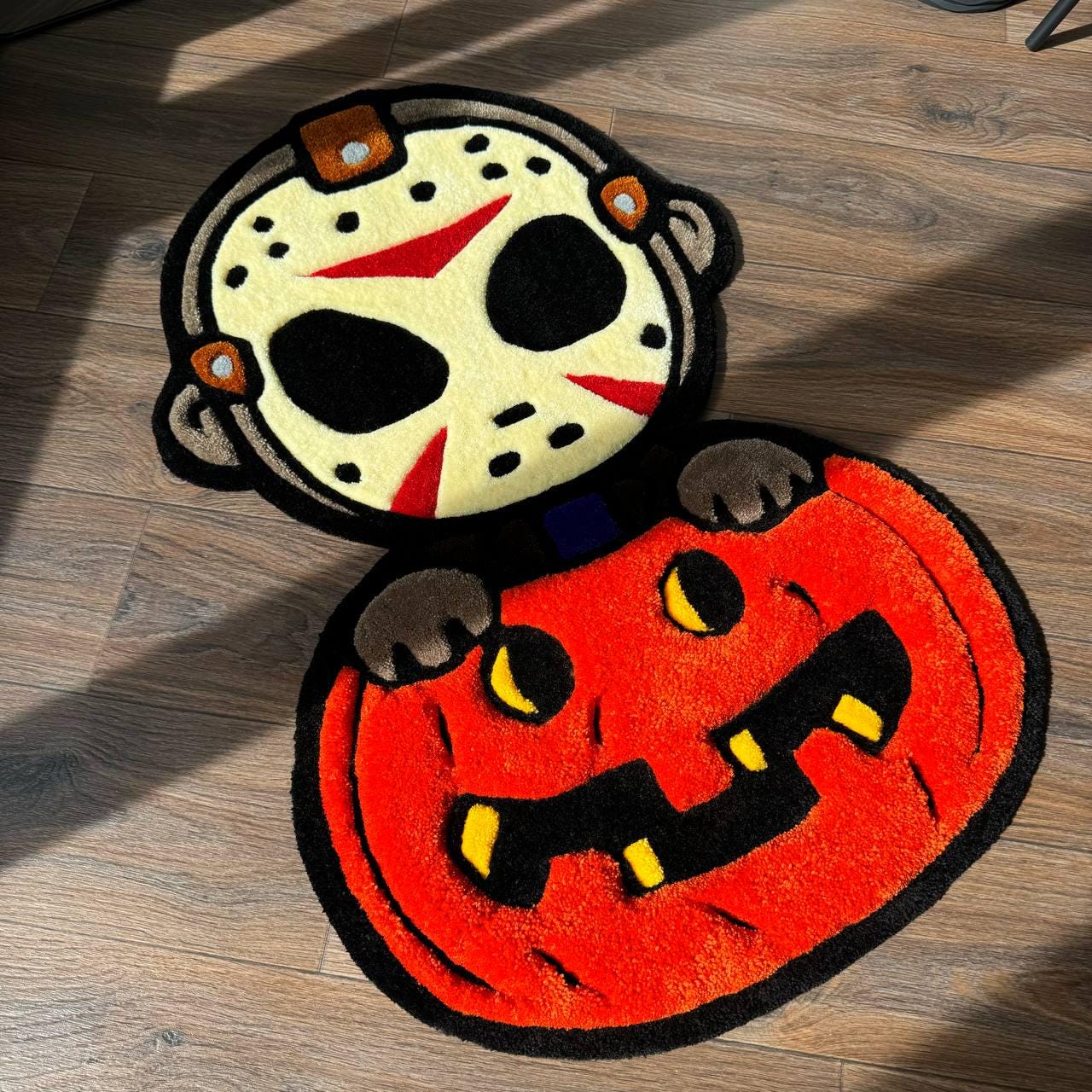 3D Halloween Puffy custom rug Tufted rug Fully rugs scream rugs Custom rug your design rugs for bedroom Cute Horror rug Jason Mask rug
