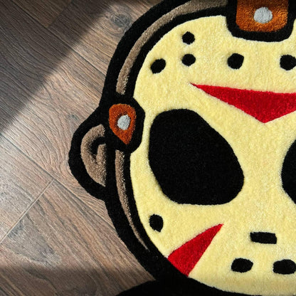 3D Halloween Puffy custom rug Tufted rug Fully rugs scream rugs Custom rug your design rugs for bedroom Cute Horror rug Jason Mask rug