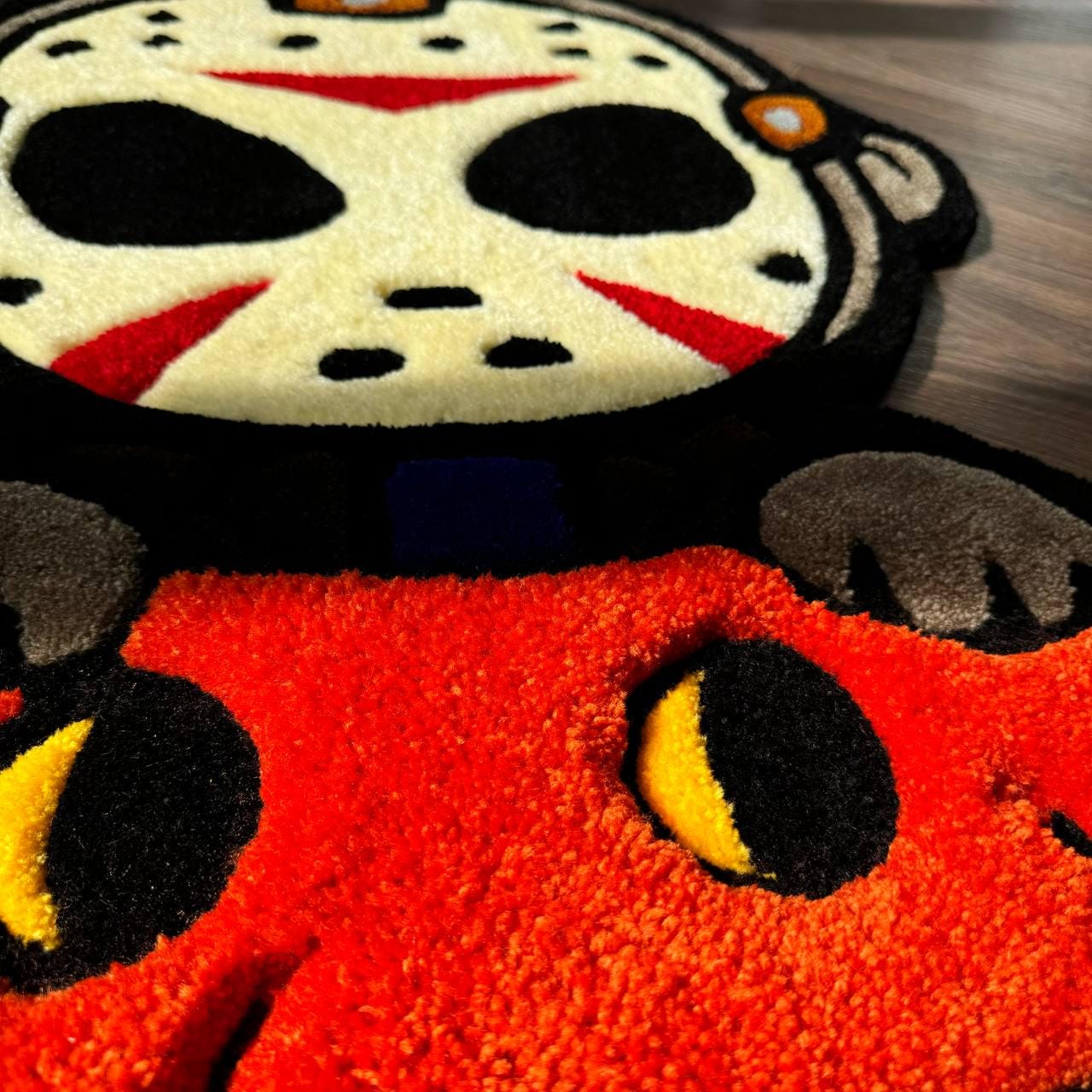 3D Halloween Puffy custom rug Tufted rug Fully rugs scream rugs Custom rug your design rugs for bedroom Cute Horror rug Jason Mask rug