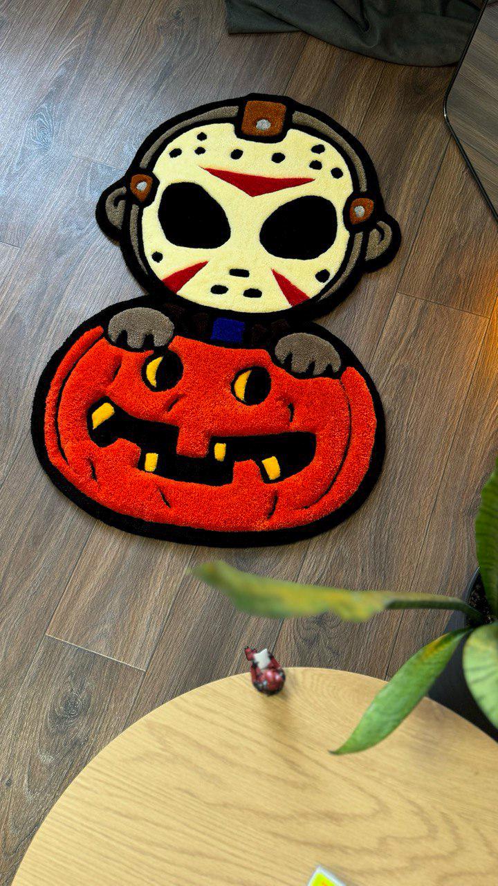 3D Halloween Puffy custom rug Tufted rug Fully rugs scream rugs Custom rug your design rugs for bedroom Cute Horror rug Jason Mask rug