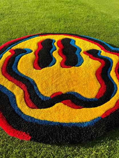 Smiley Face Rug 3D | Tufted Happy Emoji Carpet | Cute Aesthetic Home Decor