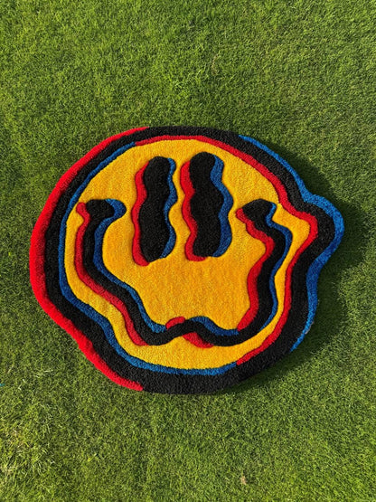 Smiley Face Rug 3D | Tufted Happy Emoji Carpet | Cute Aesthetic Home Decor