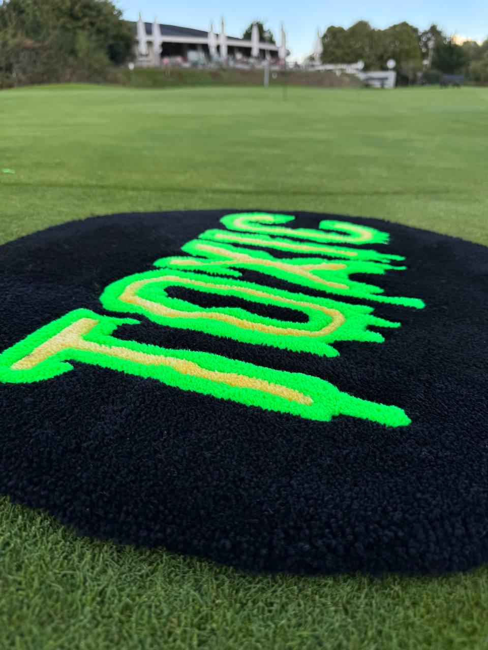 Toxic tufted rug – round handmade rug, custom tufted carpet, trendy rug, funny home decor, statement rug, unique wall art