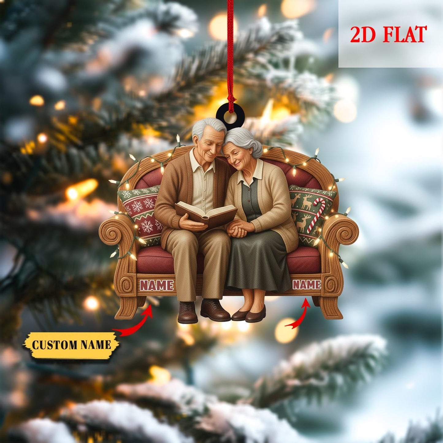 Personalized Grandparents Christmas Ornament, Growing Old Together Acrylic Home Decoration, 50th Anniversary Ornament, Anniversary Gift