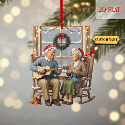 Personalized Growing Old Together 2D Flat Acrylic Home Decoration, Wedding Anniversary Christmas Ornament, 60th Anniversary Ornament Gift