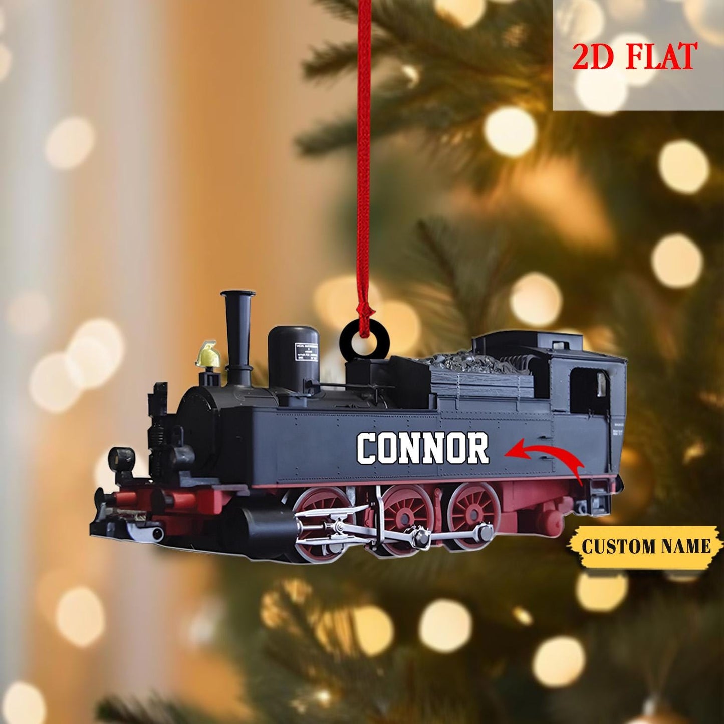 Personalized Locomotive Ornament Gift, Railway Train Holiday Ornament, Railroader Gift,Gift For Train Lovers, Railroader Christmas Ornament