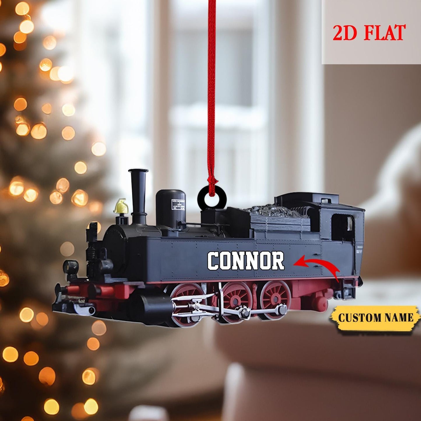Personalized Locomotive Ornament Gift, Railway Train Holiday Ornament, Railroader Gift,Gift For Train Lovers, Railroader Christmas Ornament