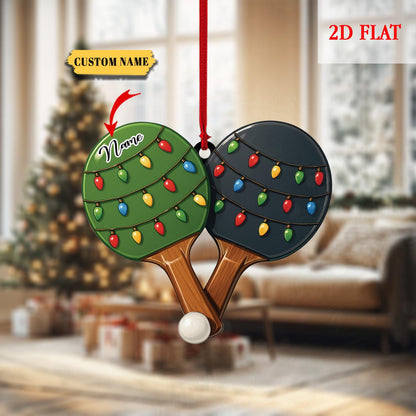Personalized Table Tennis 2D Flat Acrylic Ornament, Ping Pong Car Ornament, Ping Pong Christmas Ornament, Ping Pong Xmas Ornament Lover Gift