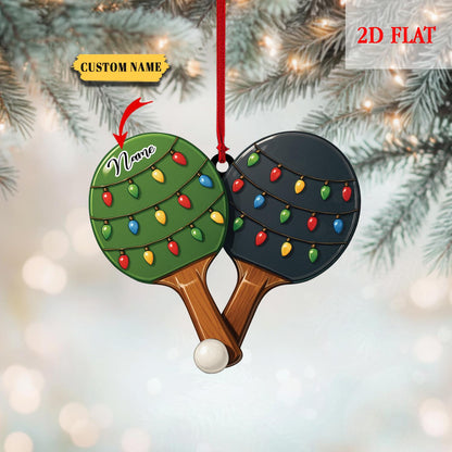 Personalized Table Tennis 2D Flat Acrylic Ornament, Ping Pong Car Ornament, Ping Pong Christmas Ornament, Ping Pong Xmas Ornament Lover Gift