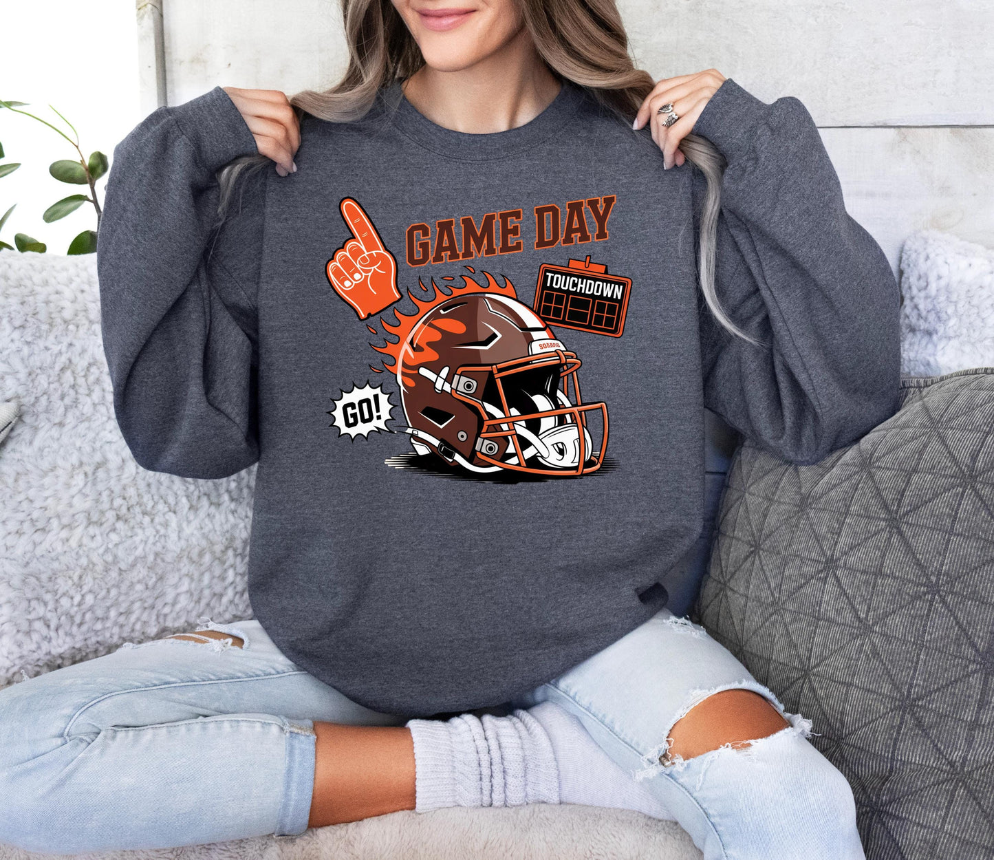 Cleveland Football Retro 90s Style Sweatshirt, Game Day Shirt, Cleveland Football Shirt, Sunday Football Shirt, Cleveland Crewneck Tee