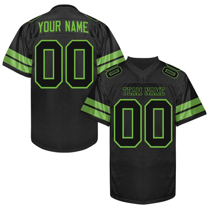 Custom Black and Green  Football Jersey Printed Name Number and Logo, Football Shirt Women Men Youth Kid, Sports Football Uniforms
