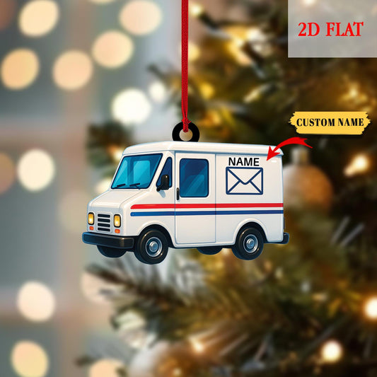 Personalized Ambulance 2D Flat  Acrylic Ornament, Custom EMT Paramedic Christmas Ornament with Name, First Responder Xmas Tree Decor Gift