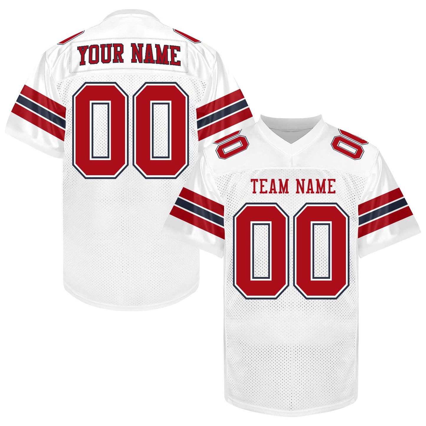 Custom White and Red Black  Football Jersey Printed Name Number and Logo, Football Shirt Women Men Youth Kids, Sports Football Uniforms