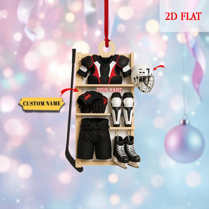 Personalized Hockey Closet 2D Flat Acrylic Ornament, Hockey Christmas Ornament, Gift For Hockey Lovers, Hockey Players Gift, Sport Ornament