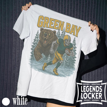 Retro Green Bay Football T-Shirt, Vintage Packers Game Day Graphic Tee, Old School Football Shirt, Green Bay Fan Apparel