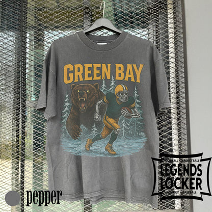 Retro Green Bay Football T-Shirt, Vintage Packers Game Day Graphic Tee, Old School Football Shirt, Green Bay Fan Apparel