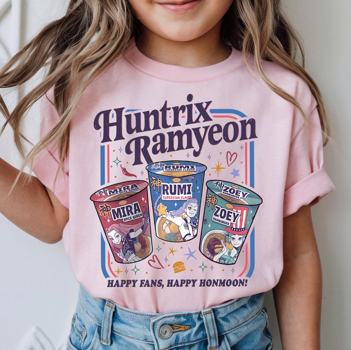 Huntrix T Shirt, Demon Hunters Shirt, Huntrix Girls T Shirt, Mira Rumi Joey Shirt, Demon Hunter Kids Shirt, Gift For Kpop Fan, Kpop Movie