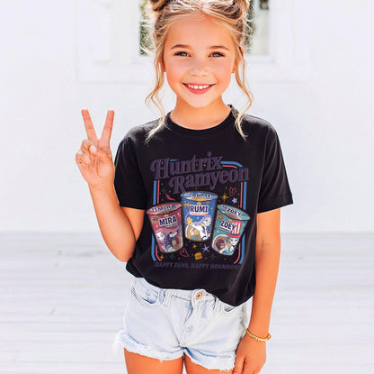 Huntrix T Shirt, Demon Hunters Shirt, Huntrix Girls T Shirt, Mira Rumi Joey Shirt, Demon Hunter Kids Shirt, Gift For Kpop Fan, Kpop Movie