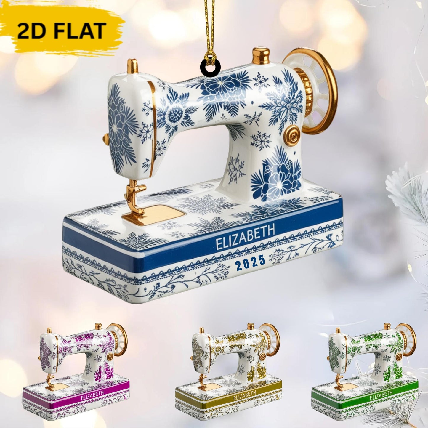 Personalized Sewing Machine Xmas Ornament, Seamstress Gift, Gift For Sewing Lovers, Sewing Christmas Keepsake, Quilter Gift, Tailor Gift