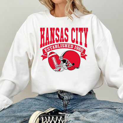 Kansas City Football Sweatshirt, Vintage Kansas City Sweater, Game Day Sweatshirt, Kansas City Fan Sweatshirt, Sunday Kansas City