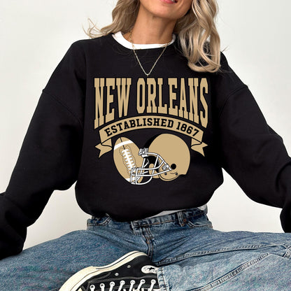 Vintage New Orleans Football Sweatshirt, Retro Saint Sunday Football Shirt, Game Day Sweatshirt, New Orleans Team Football Sweatshirt