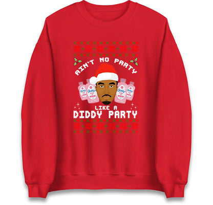 Funny Diddy Party Christmas Ugly Xmas Style Jumper, Adults Humour Xmas Hoodie, Christmas Offensive Tee Shirt