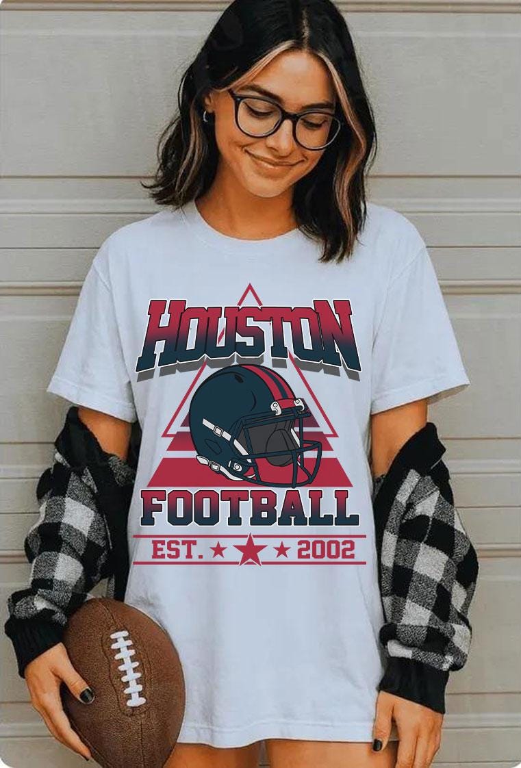 Houston Football Vintage 90s Style Sweatshirt, Houston Football Shirt, Sunday Football Shirt, Retro Houston Crewneck Sweatshirt, Game Day