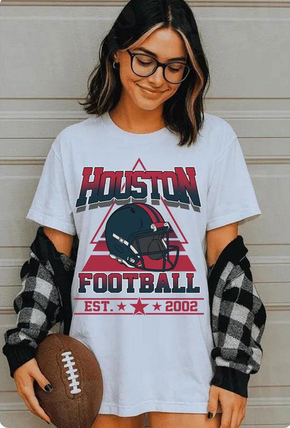 Houston Football Vintage 90s Style Sweatshirt, Houston Football Shirt, Sunday Football Shirt, Retro Houston Crewneck Sweatshirt, Game Day