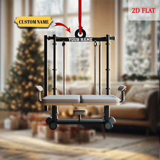 Personalized Pilates equipment Xmas Gift, Pilates equipment Christmas Ornament, Acrylic ornament, Fitness Ornament, Fitness Lover Gift