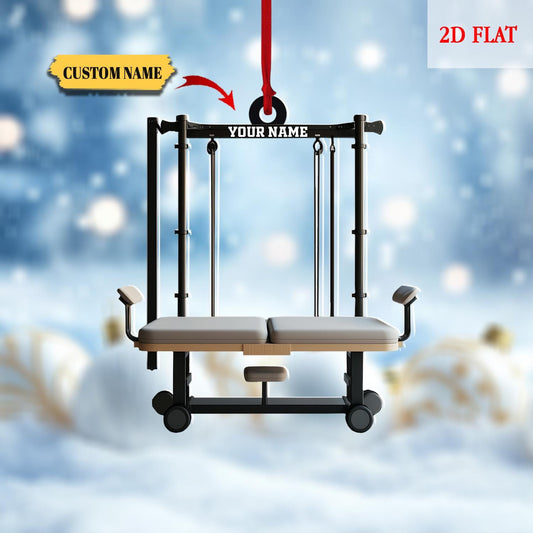Personalized Pilates equipment Xmas Gift, Pilates equipment Christmas Ornament, Acrylic ornament, Fitness Ornament, Fitness Lover Gift
