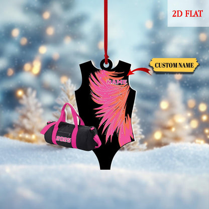 Personalized Gymnastics Girl Ornament,Custom 2D Flat Gymnastics Woman Christmas Decoration,Gymnastics Acrylic ornament, Gymnast Gift for Her