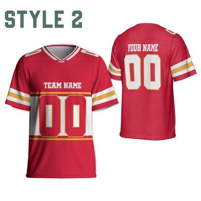 Custom Team Chief Football Jersey red gold and white jersey, Personalized Name & Number Jersey Free Style, Game Day Outfit