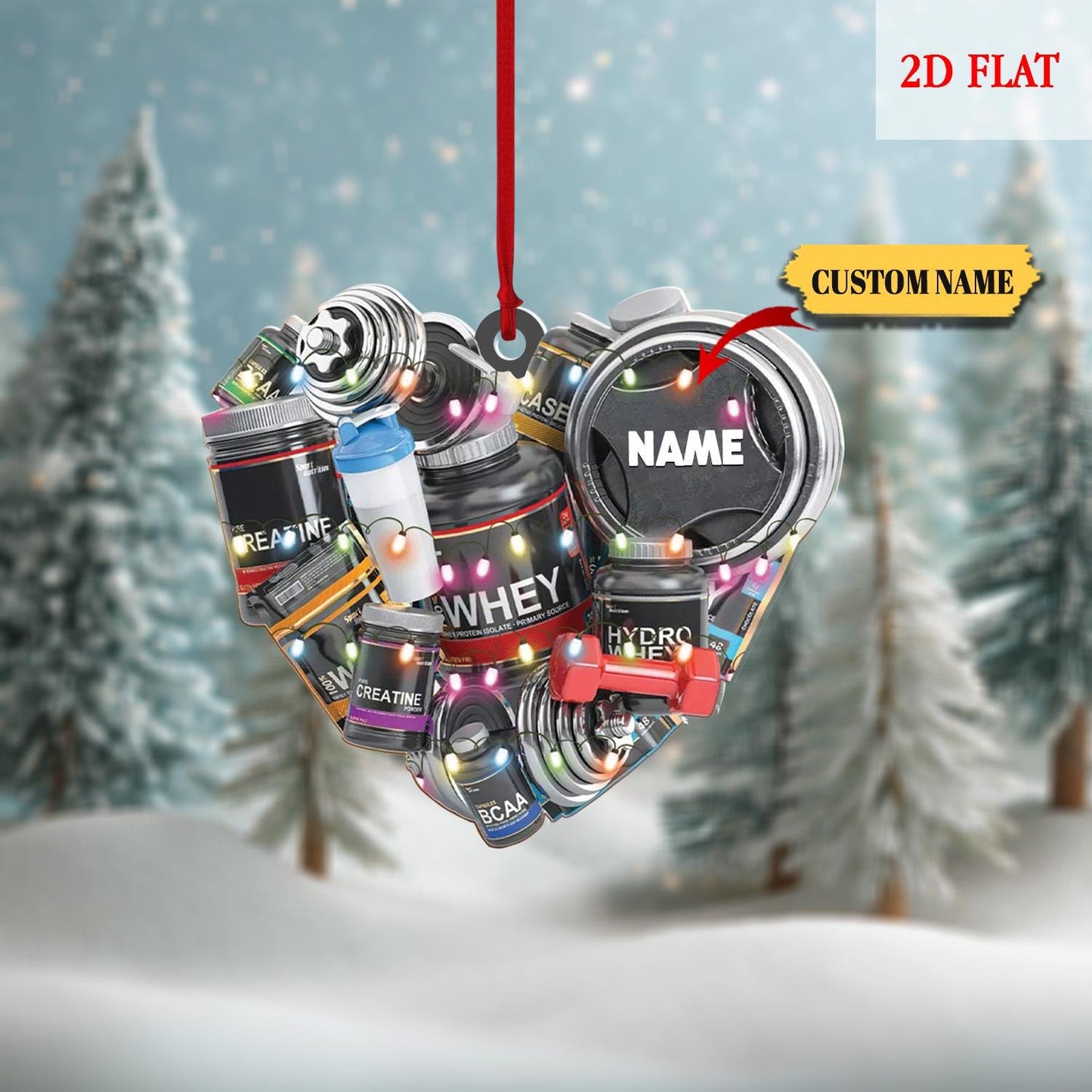 Personalized Bodybuilding Ornament, Bodybuilding Ornament, Christmas Ornament, Bodybuilding Xmas Decor Gift For Gymmers, Bodybuilding Gift