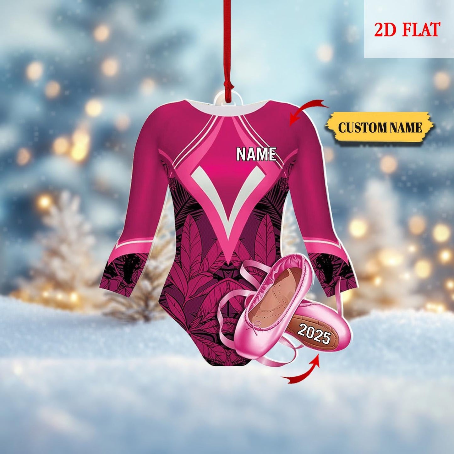 Personalized Gymnastics Girl Ornament,Custom 2D Flat Gymnastics Woman Christmas Decoration, Gymnastics Acrylic ornament,Gymnast Gift for Her