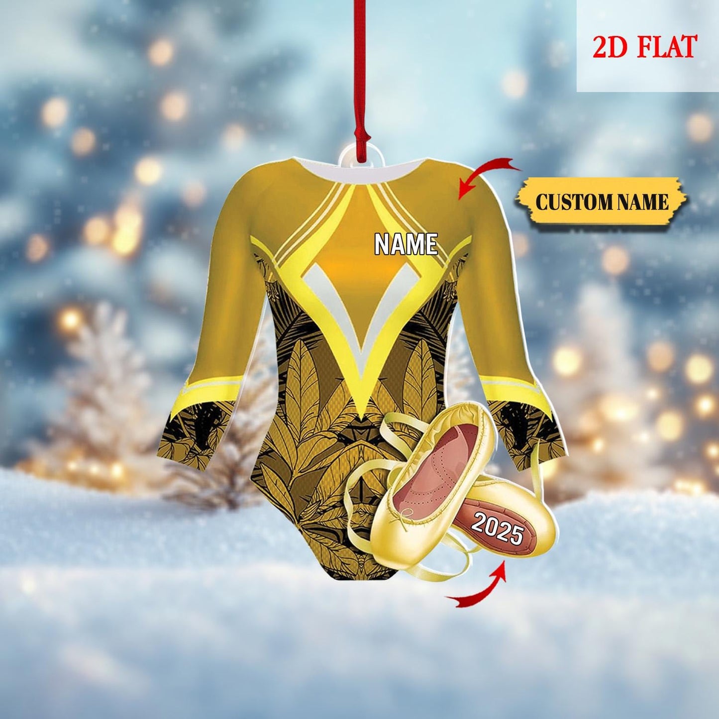 Personalized Gymnastics Girl Ornament,Custom 2D Flat Gymnastics Woman Christmas Decoration, Gymnastics Acrylic ornament,Gymnast Gift for Her