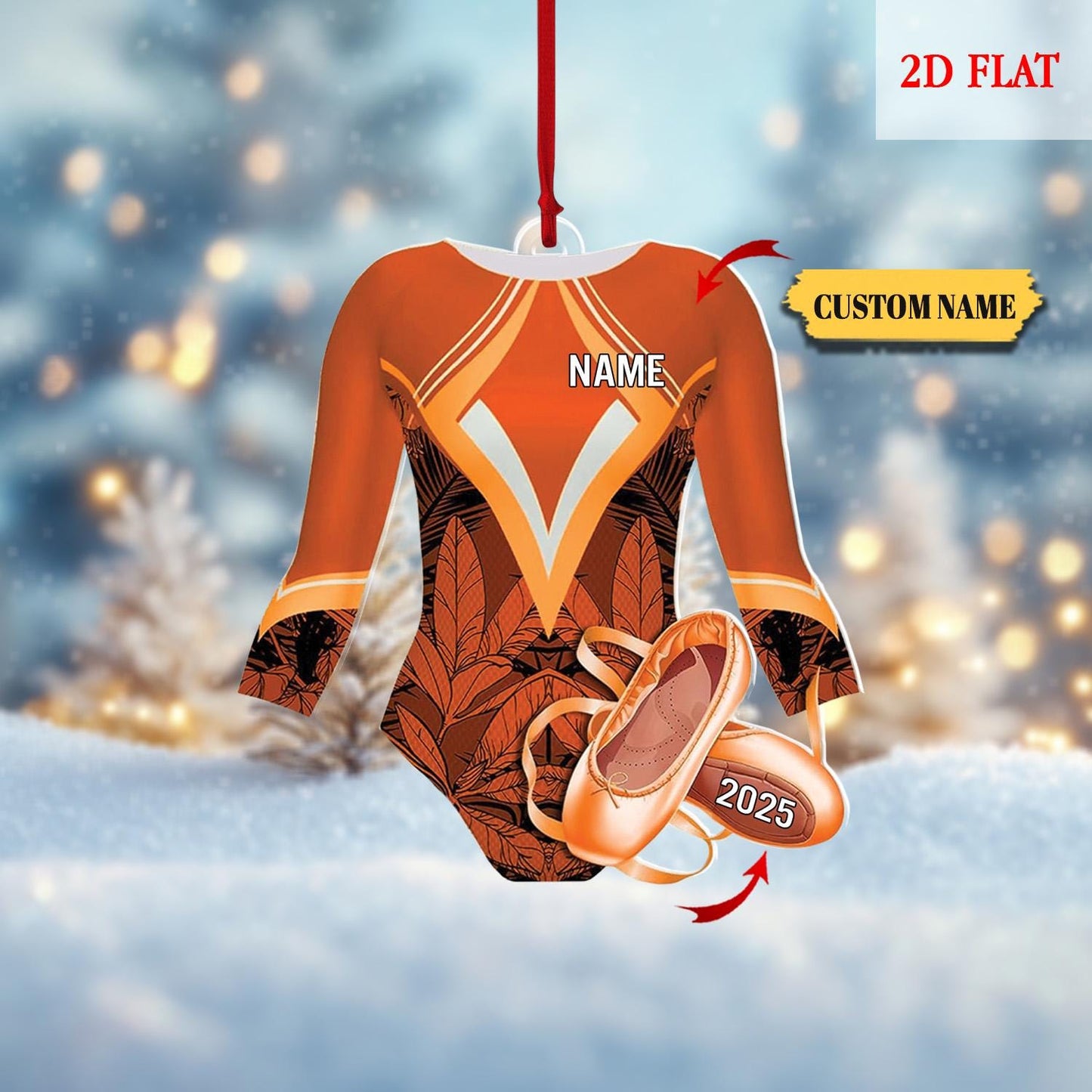 Personalized Gymnastics Girl Ornament,Custom 2D Flat Gymnastics Woman Christmas Decoration, Gymnastics Acrylic ornament,Gymnast Gift for Her