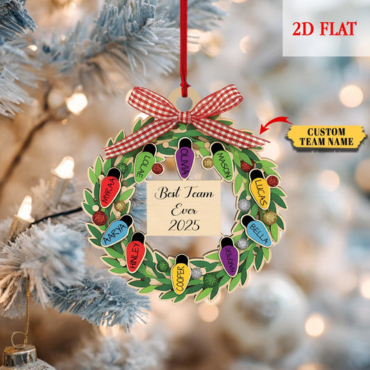 Personalized Ornament Best Team Ever Shaker Ornament, Ornament Coworker Gift, Corporate Gift,Employee Ornaments,Team Gif,Appreciation Gifts