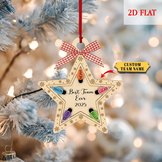 Personalized Ornament Best Team Ever Shaker Ornament, Ornament Coworker Gift, Corporate Gift,Employee Ornaments,Team Gif,Appreciation Gifts