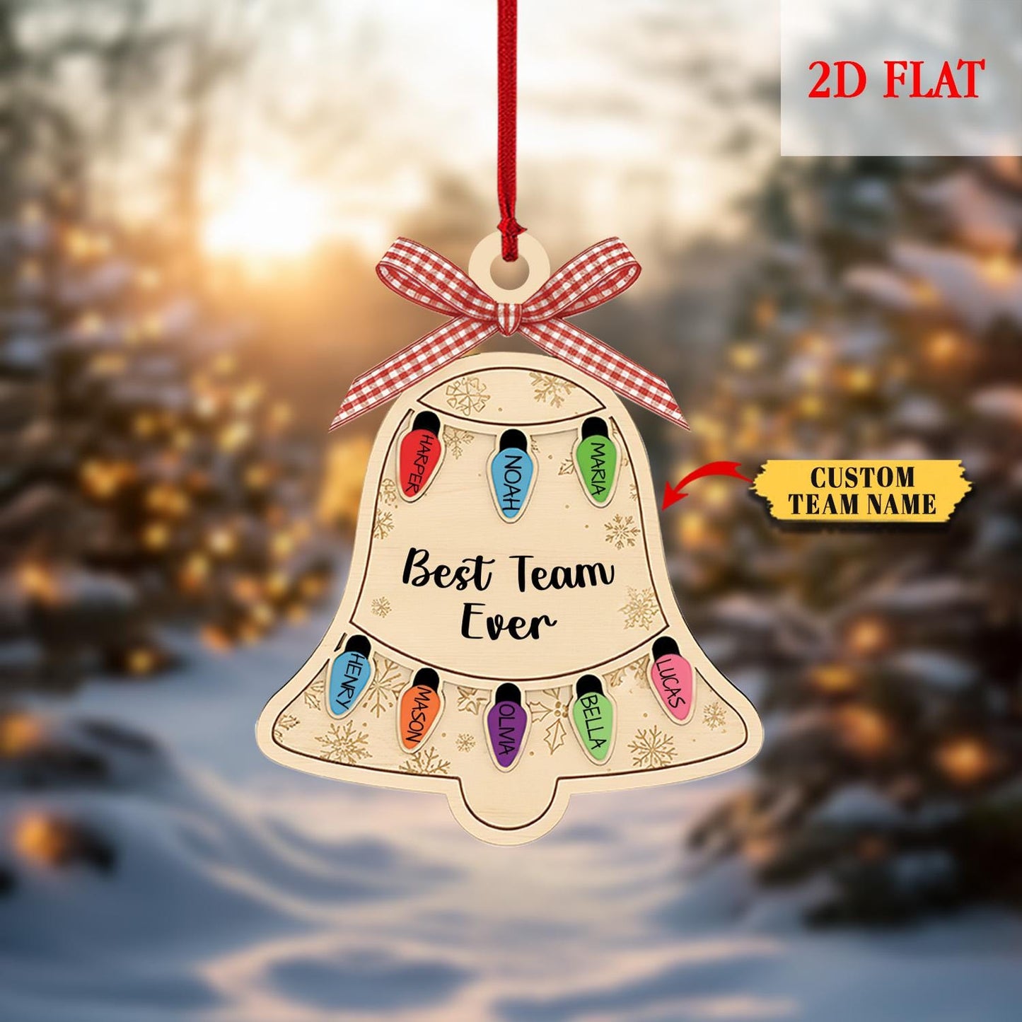 Personalized Ornament Best Team Ever bell Shaker Ornament, Coworker Gift, Corporate Gift,Employee Ornaments,Team Gif,Appreciation Gifts