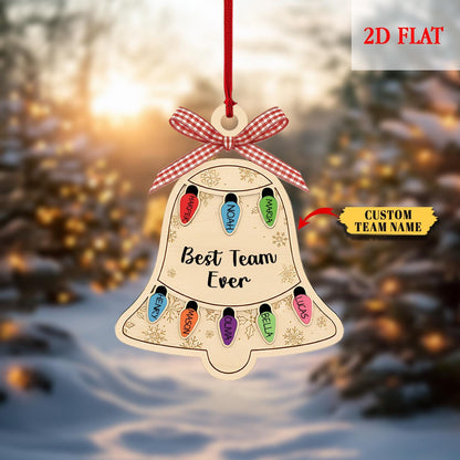 Personalized Ornament Best Team Ever bell Shaker Ornament, Coworker Gift, Corporate Gift,Employee Ornaments,Team Gif,Appreciation Gifts