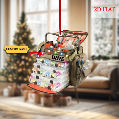 Personalized Fishing Gear Ornament, Gift for Fishing Lovers, Fishing Ornament for Dad, Fisherman Ornament, Christmas Ornament gift for him