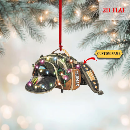 Personalized Fishing Gear Christmas Ornament, Christmas Gift For Fisher, Gift for Fishing Lovers, Fishing Ornament for Dad, Fisherman Gift