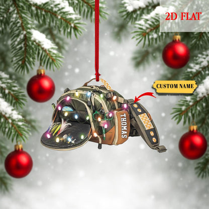 Personalized Fishing Gear Christmas Ornament, Christmas Gift For Fisher, Gift for Fishing Lovers, Fishing Ornament for Dad, Fisherman Gift